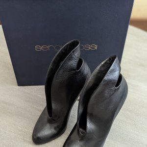 GIANVITO ROSSI VAMP BOOTS 105, SIZE 36 IN BLACK LEATHER